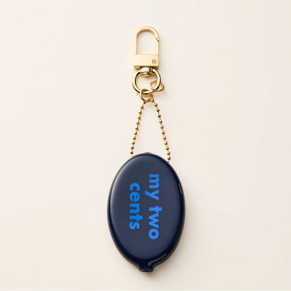 ♠️💙 kate Spade new york x Target My Two Cents Coin Purse Bag Charm Keychain